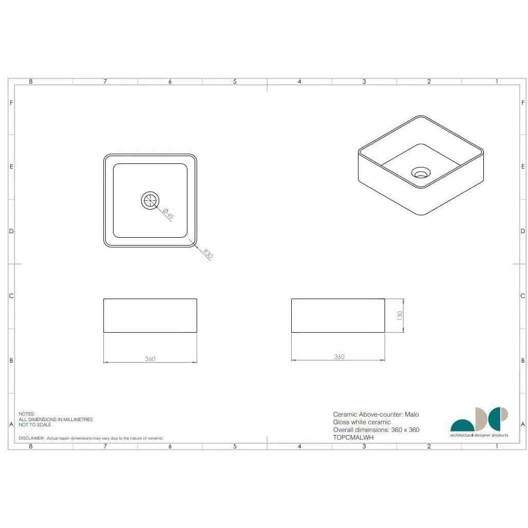 ADP Malo Above Counter Basin