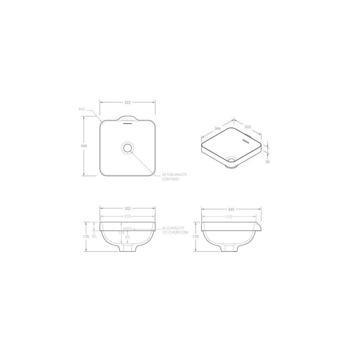 ADP Sava Semi Inset Basin With Overflow