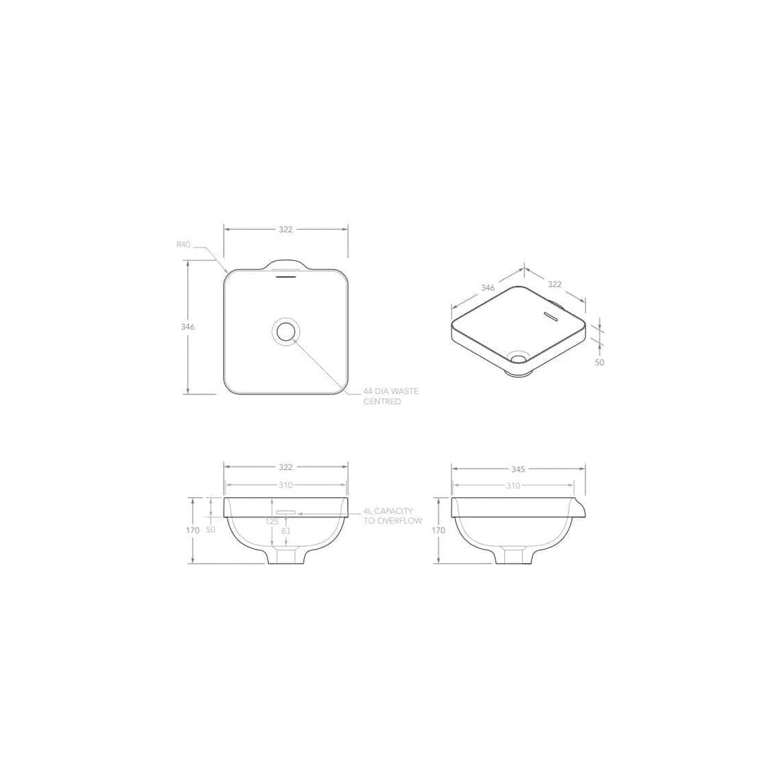 ADP Sava Semi Inset Basin With Overflow