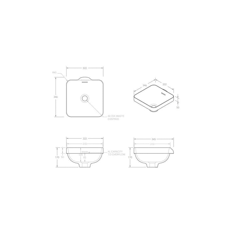 ADP Sava Semi Inset Basin With Overflow