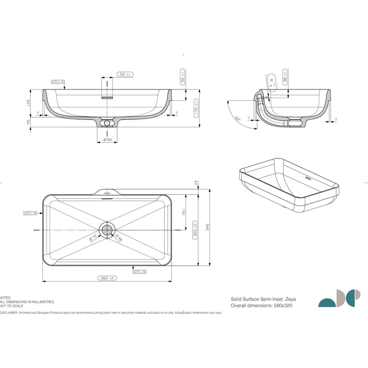 Solid Surface Semi-Inset Basins Zeya