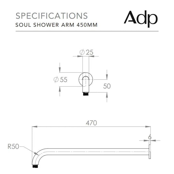 ADP Soul 450mm Shower Arm