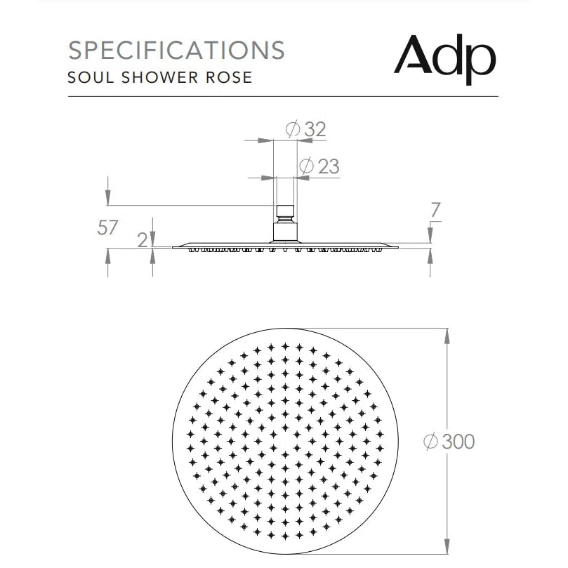 ADP Soul Shower Rose 300mm