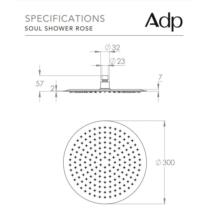 ADP Soul Shower Rose 300mm