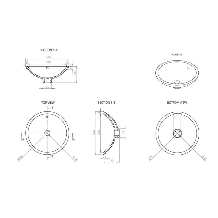 ADP Round Under-Counter Basin