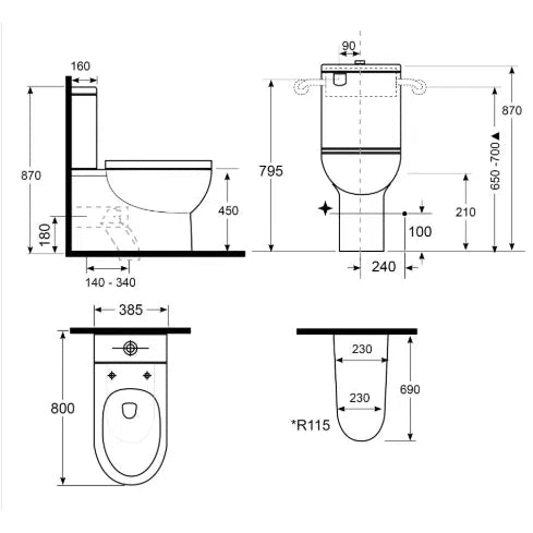 Alto Plus Care Back To Wall Toilet Suite