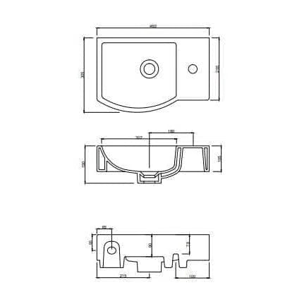 Argent Azure Small Wash Basin