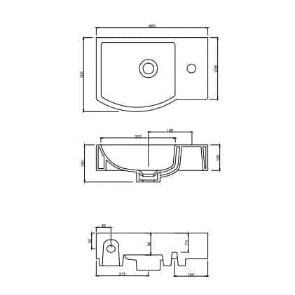 Argent Azure Small Wash Basin