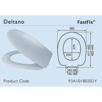 Toilet Seat Argent Omnia Pro Compatible -  Deltano Toilet Seat