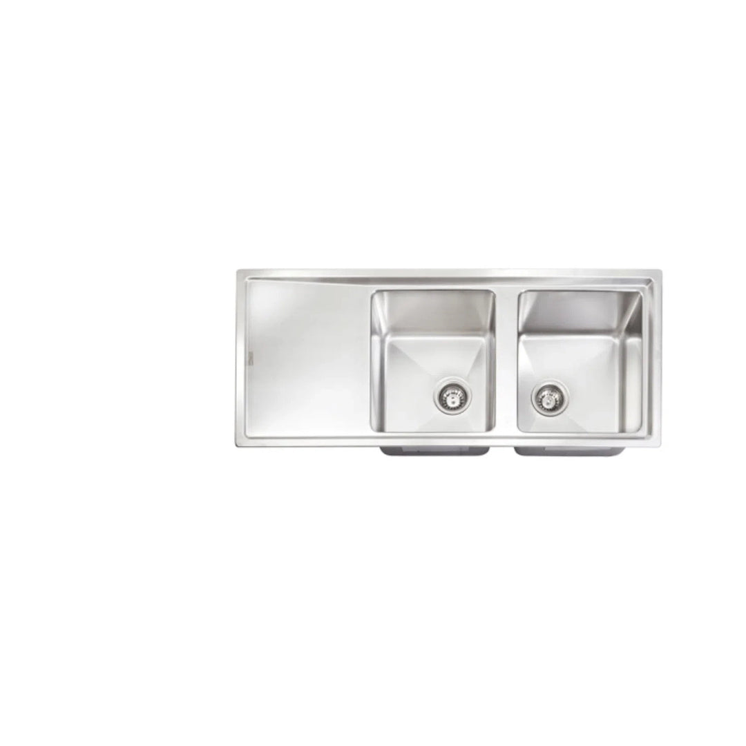 Artusi 1164 x 514mm Double Bowl Sink Stainless Steel