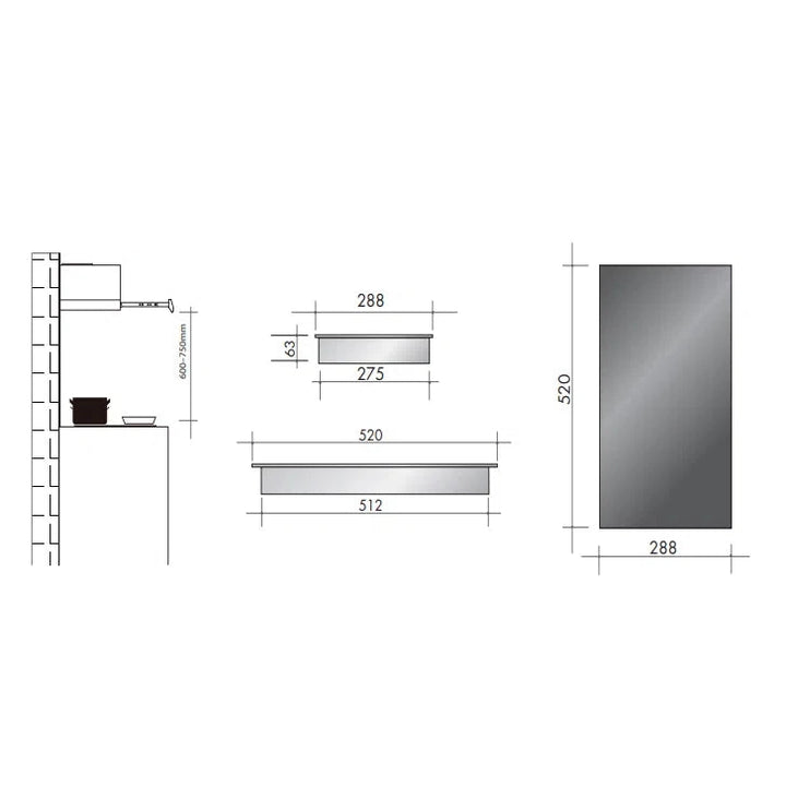 Artusi 30cm Domino Induction Cooktop Black