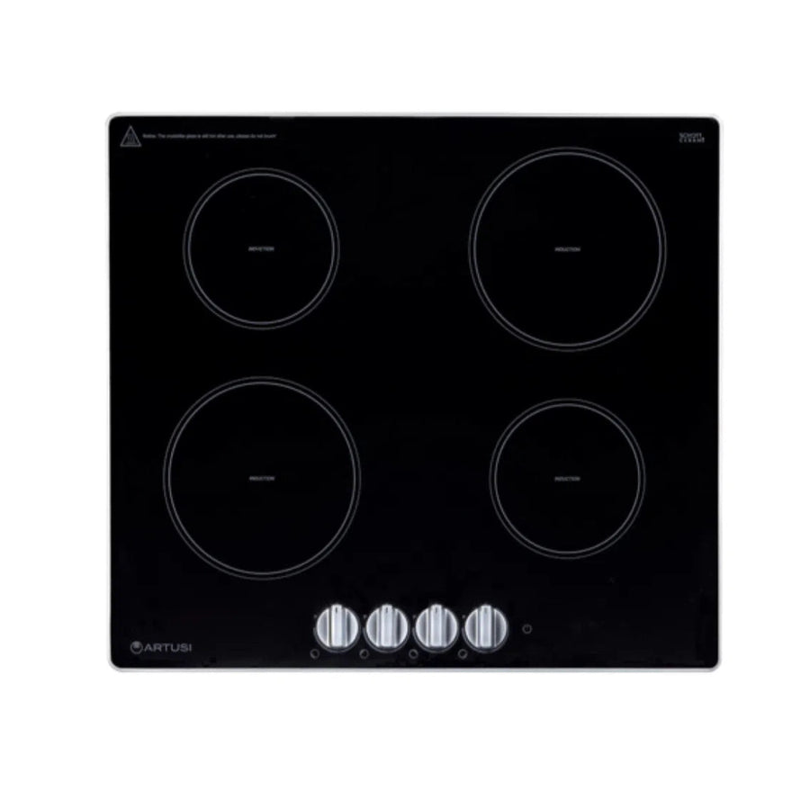 Induction Cooktop Artusi Artusi 60cm Induction Cooktop With Knob Control Black Glass CAID604k