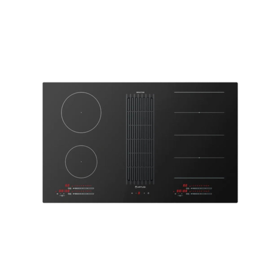 Induction Cooktop Artusi Artusi 90cm Induction Cooktop With Integrated Downdraft Black AID864DD