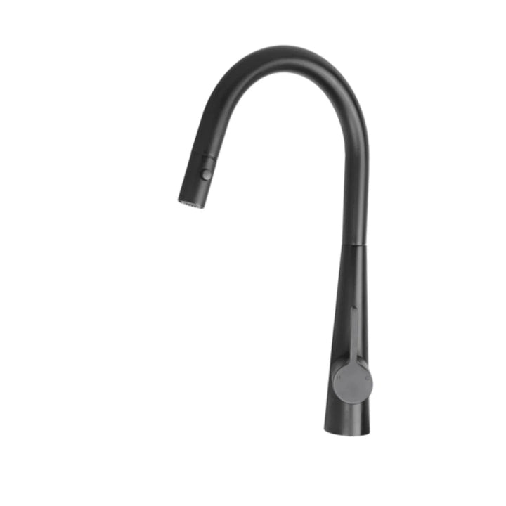 Artusi Gooseneck Mixer Tap With Pull Out Hose Matte Black