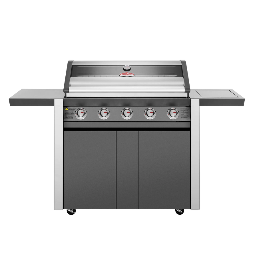 Freestanding BBQ BeefEater BeefEater 1600 Series 5 Burner BBQ + Side Burner & Trolley Graphite