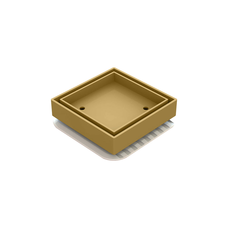 Floor Waste Bounty Bathroomware Bounty Bathroomware Bermuda Square Megaflex Floor Waste Polished Brass / 100x50mm