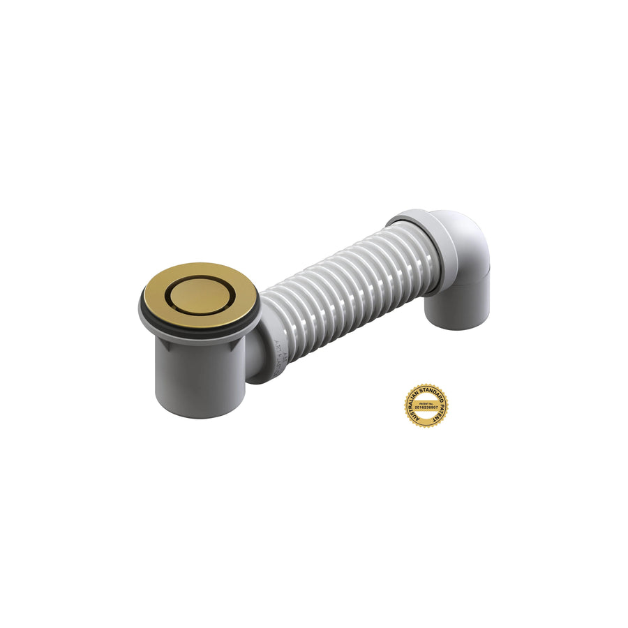 Wastes Bounty Bathroomware Bounty Bathroomware Bath Bend With Pop Down Bath Plug With Flexible Connector - Brushed Gold Brushed Gold