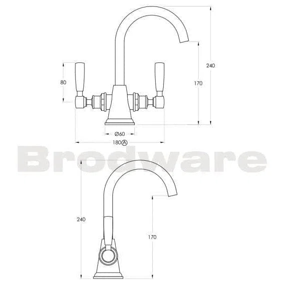 Brodware Manhattan Twin Basin Mixer