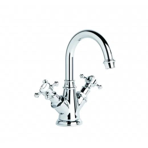 Brodware Winslow Twin Handle Basin Mixer - Round Gooseneck