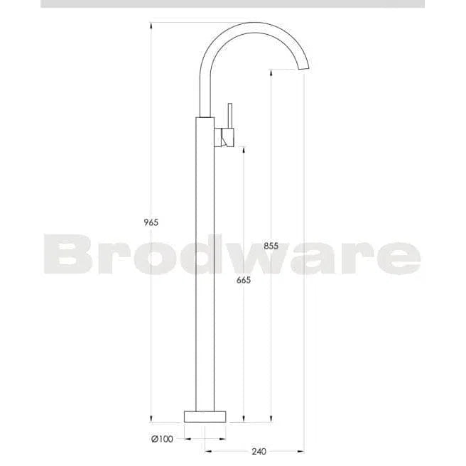 Brodware City Stik Bath Filler/Mixer Free Mounted