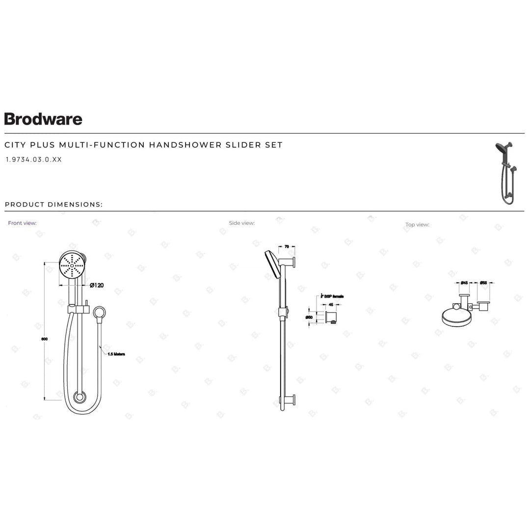 Brodware City Plus Hand Shower Slider Set