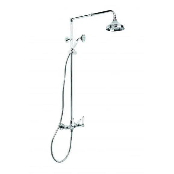 Brodware Winslow Exposed Overhead Shower Set With Diverter And Hand Shower On Riser - Ceramic Disc