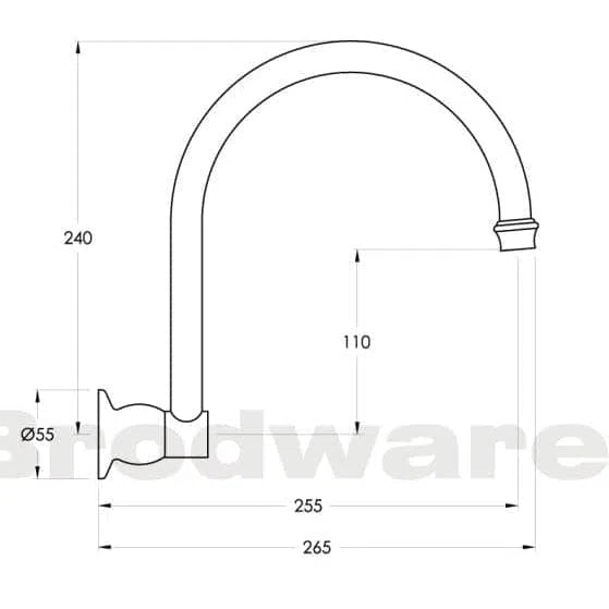 Brodware Neu England Gooseneck Swivel Wall Spout