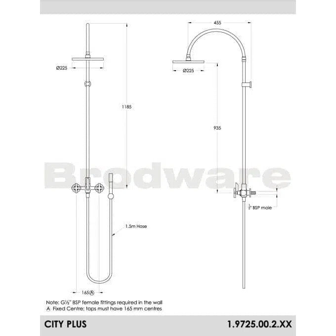 Brodware City Plus Exposed Shower Diverter Set