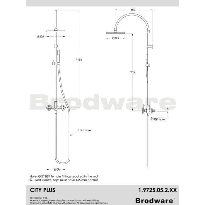 Brodware City Plus Exposed Shower Set