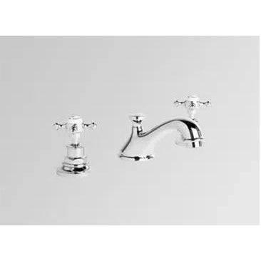 Brodware Winslow Cross Handle Basin Set With Low Fixed Cast Spout