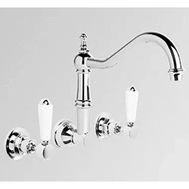Brodware Winslow White Lever Wall Set With Swivel Spout