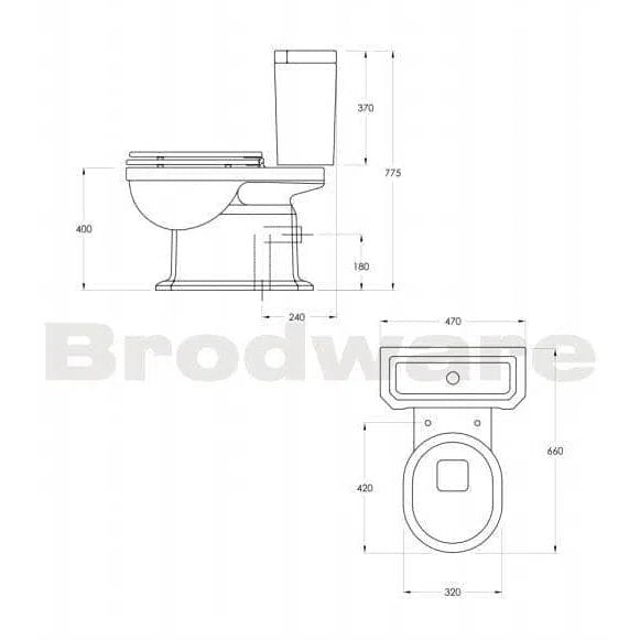 Brodware Classique Toilet Suite, Close Coupled