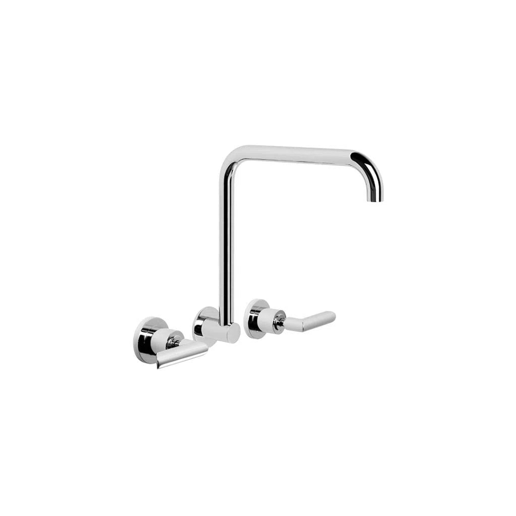 Brodware City Plus Wall Set with B Levers & Square Gooseneck Swivel Spout