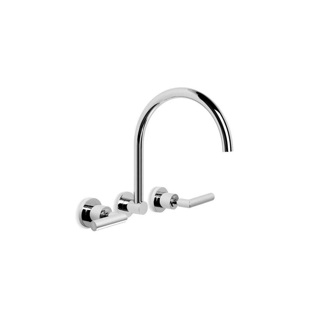 Brodware City Plus Wall Set with D Levers & Swivel Spout