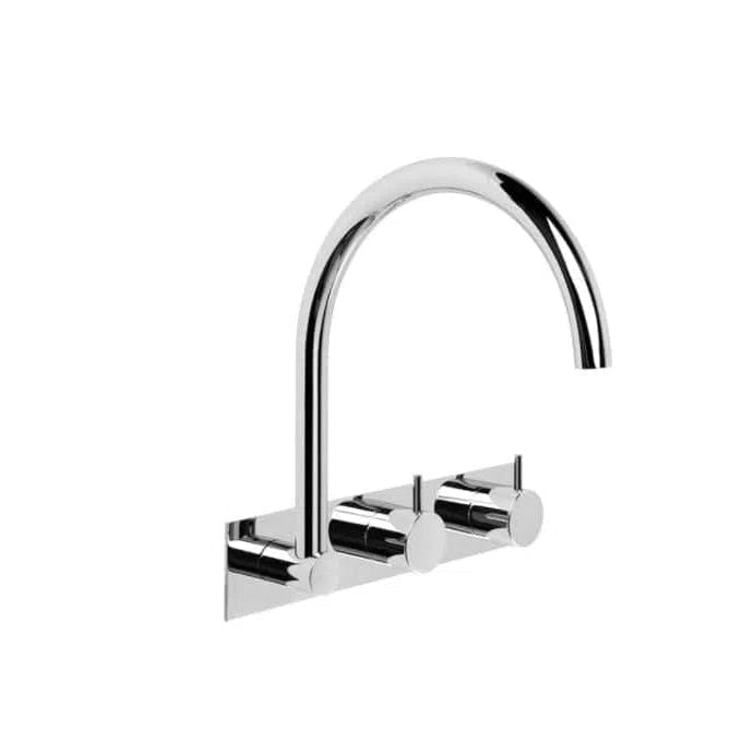 Brodware Minim Wall Offset Tap with Swivel Outlet & Back Plate