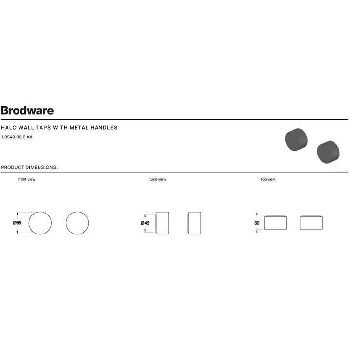 Brodware Halo Marble Wall Taps
