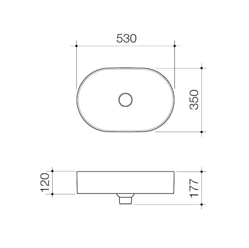 Caroma Liano II 530mm Pill Above Counter Basin