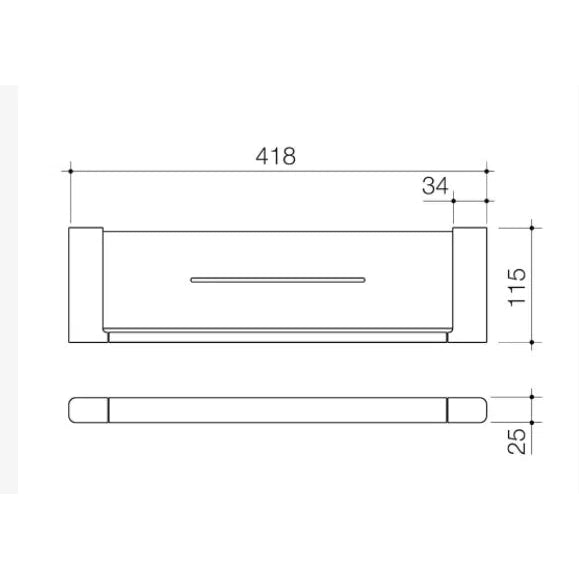 Caroma Luna Metal Shelf Brushed Brass