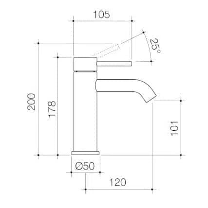 Caroma Liano II Basin Mixer - Brushed Nickel