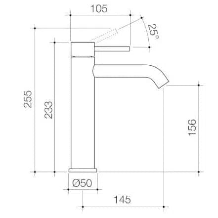 Basin Mixer Caroma Caroma Liano II Mid Tower Basin Mixer - Brushed Nickel