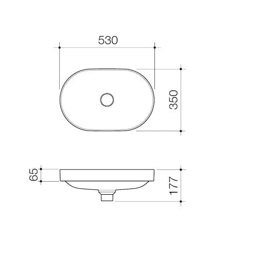 Caroma Liano II 530mm Pill Inset Basin