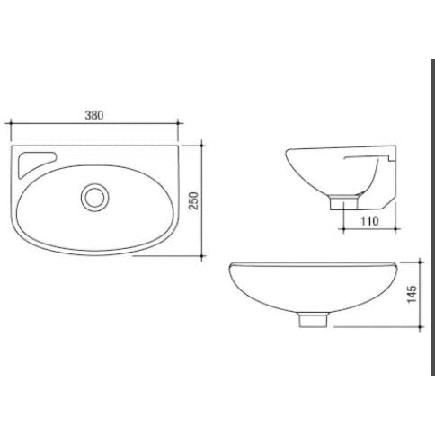 Caroma Stylus Symphony Mini Wall Basin