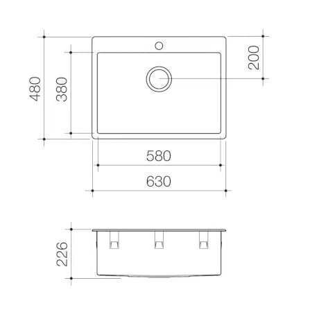 Caroma Compass 45L Flushline Laundry Tub