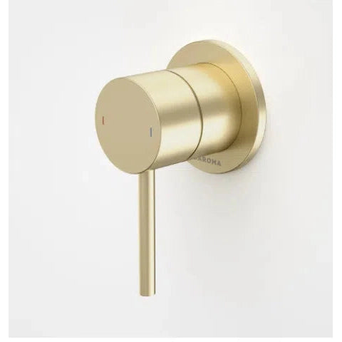 Caroma Liano II Bath Shower Mixer - Round Cover Plate - Brushed Brass