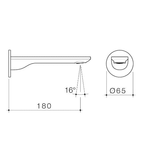 Caroma Urbane II 180mm Basin / Bath Outlet - Round Cover Plate