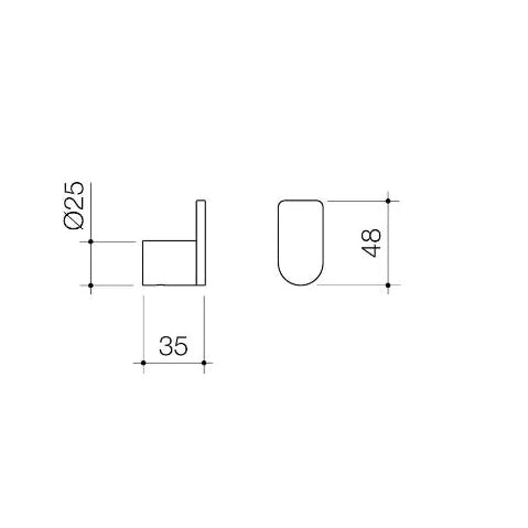 Caroma Urbane II Robe Hook Gun Metal