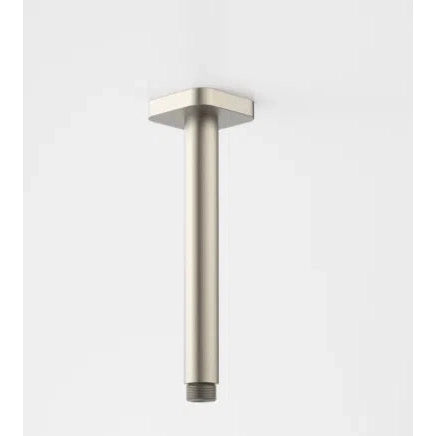 Caroma Luna Straight Arm Square Flange 210 Brushed Nickel