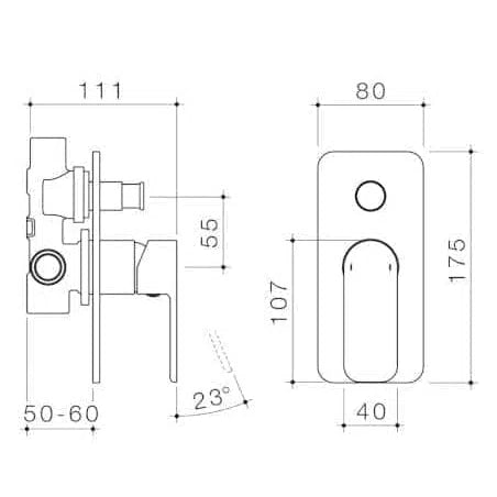 Caroma Bath/Shower Mixer With Diverter Brushed Brass