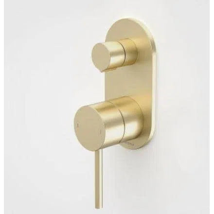 Caroma Liano II Bath/Shower Mixer With Diverter - Round Plate - Brushed Brass Pvd