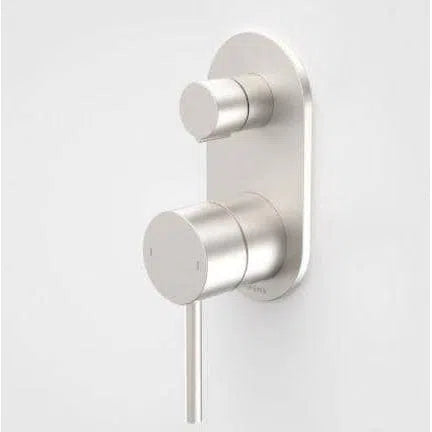 Caroma Liano II Bath/Shower Mixer With Diverter - Round Plate - Brushed Nickel Pvd